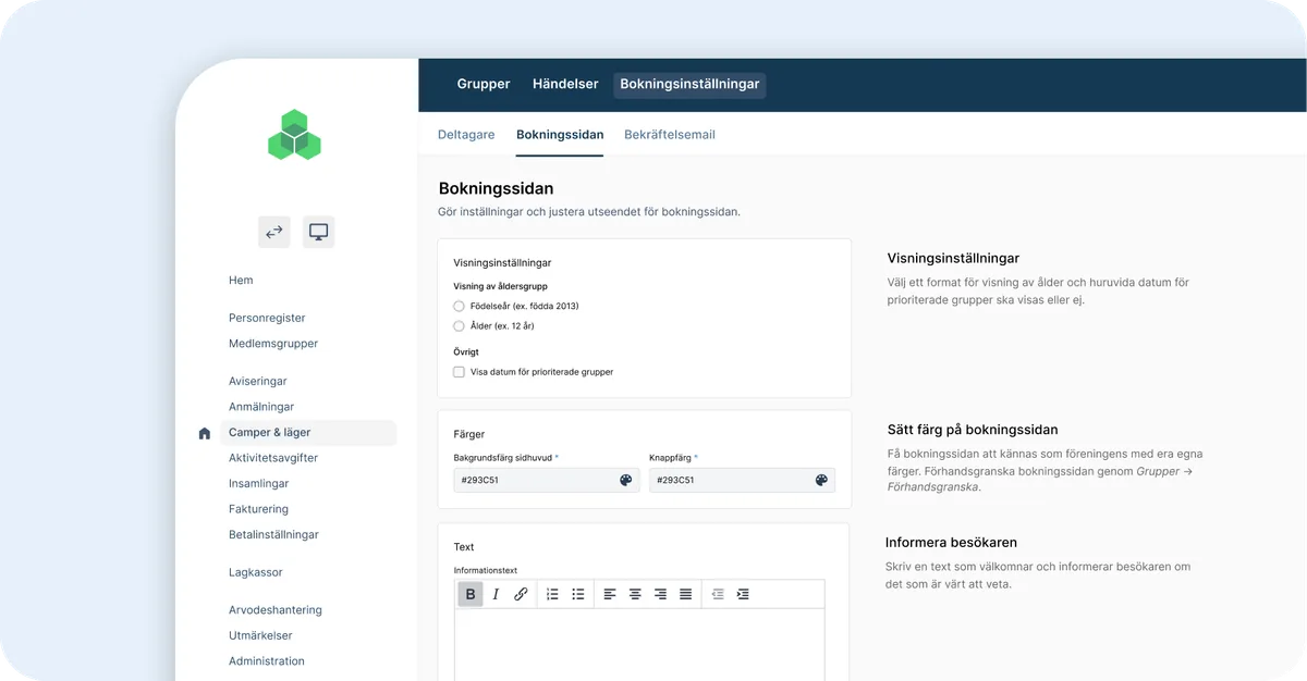 Produktnytt - Bokningsinställningar