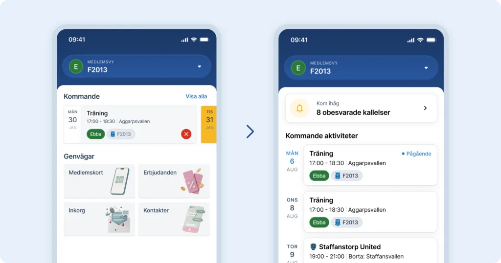Designuppdatering: Hem & Aktiviteter