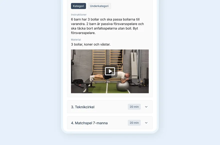 Produktnytt: Teknikuppdatering, nya rollkategorier i IDOL  video i Träningsplanering